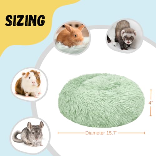 Bunny Bed 2 Pack Large Rabbit Hideout Soft & Comfortable | Small Animal Bedding, Cozy Bed Mat, Warm Hideaway, Cage Accessories for Guinea Pig - color: Pink+Green