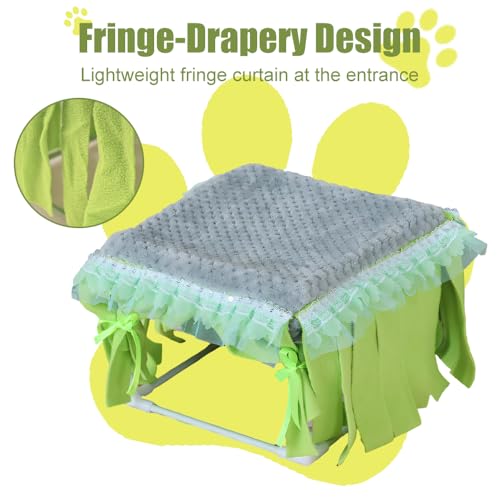 Guinea Pig Bed, Washable Small Animal Tunnel Hideouts with Curtains, Hamster Tunnel for Hamster Chinchill Small Bunny Ferret - color: Square bracket nest blue