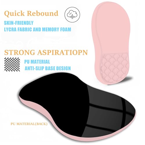 Ergonomic Mouse Pad Wrist Support with Massage Design,Classic Pink Wrist Pain Relief Mousepad with Memory Foam,Non-Slip PU Base - color: A-04
