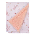 Disney Minnie Mouse White, Light Blue, and Peach Super Soft Sherpa Baby Blanket with Daisy Duck - color: Minnie Mouse White, Light Blue, and Peach