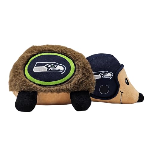 NFL Seattle Seahawks Plush Hedgehog Toy for Dogs & Cats, Cool Soft Pet Toy for Fun and Interactive Play, Dog Chew Toy with Squeaker, Licensed Hot Pet Toy - color: Seattle Seahawks
