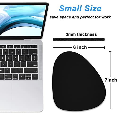 Rimilak Small Mouse Pad 6 x 7 Inch, Irregular Mini Mousepad, Black | Non-Slip Rubber Base, Waterproof Compact Mouse Mat for Laptop Computer Wireless Mouse Keyboard Home Office Travel - color: Black, size: 7L x 6W inches