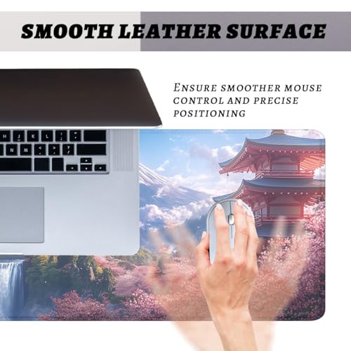 Anime Cherry Blossoms Desk Pad Mouse Pad Japanese Mountain Mount Fuji Mousepad XL Large Gaming Mouse Pad Laptop Keyboard Mat Desk Pad Office Computer Keyboard Laptop Home 31.5"x11.8" - color: Anime Cherry Blossoms, size: 31.5L x 11.8W inches