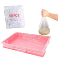50 Pcs Disposable Rabbit Cage Liner Quick Cleanup Litter Box Liners Bags | Leak-Proof Toilet Plastic Film, Elastic Pocket Mouth for Small Animals Guinea Pig Bird Bunny Potty Bedding Stuff - size: Medium-Compact