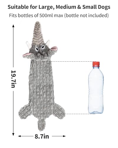 Dog Toys, Squeaky Plush No Stuffing Crinkle Dog Toy for Small Medium Large Dogs, Interactive Puppy Teething Water Bottle Dog Chew Toy (Elephant) - style: Elephant