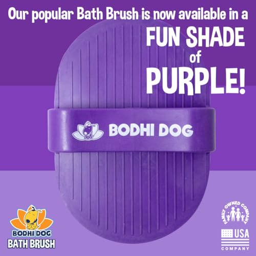 Bodhi Dog Shampoo Brush - Pet Grooming & Bath Supplies for Dogs and Cats - Bath Brush for Long & Short Hair - Premium Scrubber for Shower, Showerhead, Sprayer & Bathing (One Pack, Purple) - color: Purple, size: 1 Pack