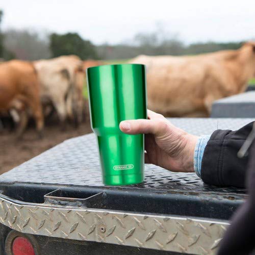 D·S 30oz Green Tumbler Stainless Steel Insulated Travel Mug with Straw Lid Cleaning Brush (30oz Christmas Green) - color: Christmas Green