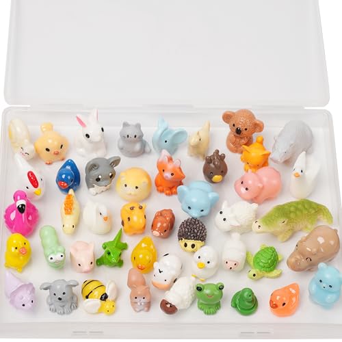 45pcs Mini Resin Animal Styles Tiny Resin Animals Décor | Mini Resin Tiny Animal for Micro Favors Garden Landscape Accessories Crafts Decor
