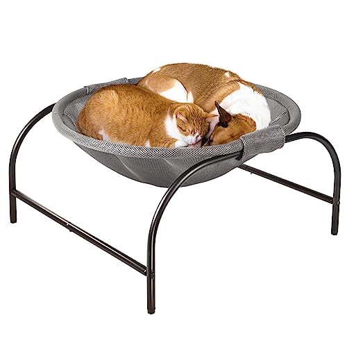 Cat Bed Large Free-Standing Detachable Pet Hammock Cat Sleep, Grey | Cat Supplies Pet Supplies Whole Wash Stable & Breathable Easy Assembly Indoors Outdoors, 16.9 in x 16.9 in x 9.5 in - color: Grey, size: 22.0"L x 21.3"W x 11.0"Th (Mesh)