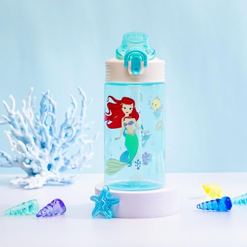 Zak Designs Disney Princess Sage 16oz Leak-Proof Straw Kids Water Bottle - color: Disney Princess (Ariel & Jasmine), size: 16 Ounces