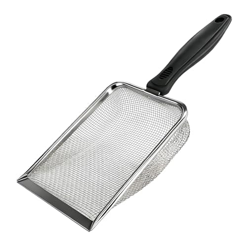 Cat Litter Scoop with Stainless Steel Mesh, 2.8mm Hole | Kitty Litter Scoop, Deep Shovel, Kitten Pooper Lifter, for Cat Litter, Chicken Coop Sand, Beach Sand