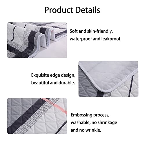 Rabbit Cage Liners, Guinea Pig Bedding Pads Bunny Cage mats Waterproof Reusable Washable Small Animals Cage Liner (2Pcs) (Large Size)