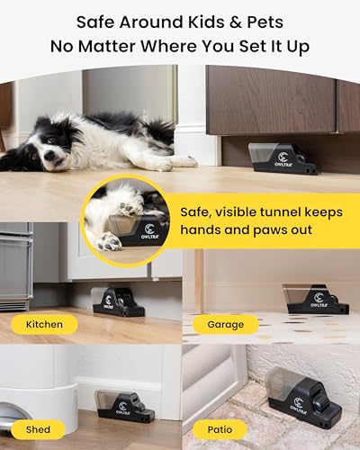 OWLTRA in-/Outdoor Safe Extra Large Plastic Tunnel Snap Rat Trap 2PCS, Instant Kill Rodent Snap Trap with Clear Tunnel Entry, Touch-Free Release, and Powerful Snap, Black - size: 2 Pack, style: Large Tunnel Snap Trap