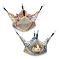 2 Pack Guinea Pig Hammock, Rat Hammock, Double Layer Bed | Cozy double-layer fleece hammock for rats, guinea pigs & more. Warm hideout, sturdy hooks, washable cage accessories.