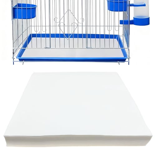 100 Sheets Bird Cage Liner Papers, Disposable Bird Cage Paper Liners, Cuttable Pet Animal Cages Cushion, Precut Absorbent Bird Paper for Bird Parrot Small Animal, 11.8 x 11.8'' - size: 11.8''x 11.8''