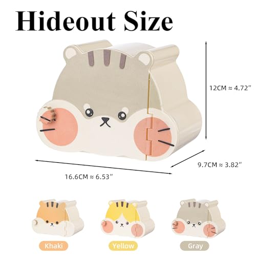 Magnetic Hamster Hideout with Open Lid & Crystal Cooling Pad Set, Visible Hamster House, Summer Cooling Ice Bed, Small Animal Houses & Habitats, Hamster Cage Accessories for Dwarf Mice Rat (Gray) - color: Gray