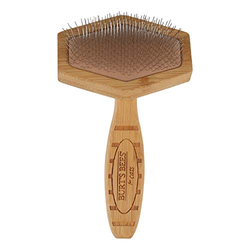 Burt's Bees for Pets Slicker Brush | Removes Loose Cat Fur, Prevents Matting | Ideal for Daily Grooming, Smooth Coat | Removes loose fur, prevents matting, ideal for daily grooming, smooth coat, gentle bristle design daily