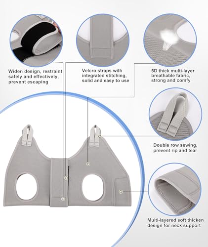 Kkiimatt Dog Grooming Hammock Harness, M-Large Dog Hammock for Nail Trim, Gray Dog Restraint for Nail Clipping,Dog Grooming Sling Thick Neck Support - size: L (56 LB Max) Silver Grey 11-20in