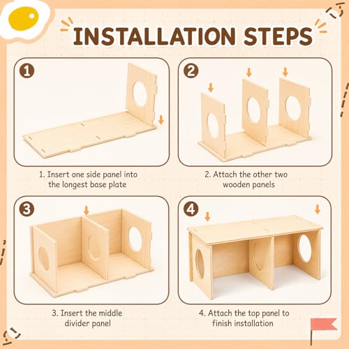 Qunclay 5 Pcs Hamster Wooden Platform Chamber Hideout House Climbing Ladder Bridge Fence Toy with Hamster Bath Container Decor Cage Accessories for Small Animal Dwarf Syrian Mice Degus Gerbils - style: Chic