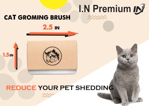 Cat Brush for Shedding & Cat grooming tool for Indoor Pet Grooming Tool Cats Deshedder undercoat brush Works for Short & Long Haired Pets Hair removal comb 2.5 inch - size: 2.5 Inch