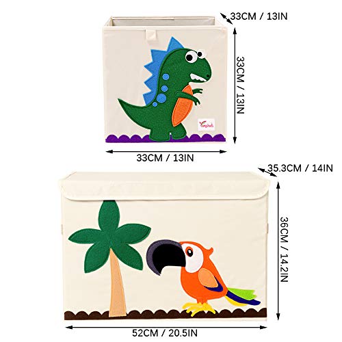 SITAKE 2Pcs Foldable Animal Toy Storage Box, 13” Organizer Baskets for Home