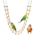 BNOSDM Long Bird Ladder Bridge 45.3 in Wooden Parakeet Climbing & Swing Toys Bird Cage Accessories for Budgies, Cockatiels, Conures, Lovebirds, Canaries (20-Steps) - size: 20-Steps-45in