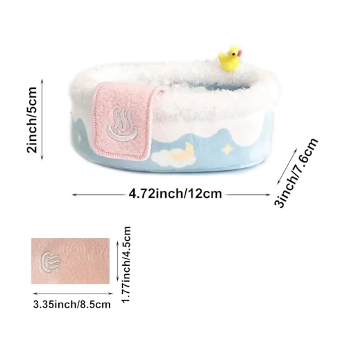 Blue Cotton Small Animals Bed, Hamster Bathtub Accessories Cage Toys, Relax Habitat Cozy Sleep Pad Rest Nest for Hamster/Guinea Pigs/Hedgehog/Squirrel/Mice/Chinchilla/Ferret Rat - color: Cotton Bathtub