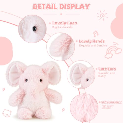 Cute Elephant Stuffed Animal Plushie Soft Plush Gift for Kids 6” | Palm-Sized Elephant Plush Toy, Desk Decor, Birthday Christmas Valentine’s Day Gift for Girls Boys Girlfriend Boyfrien - color: Elephant