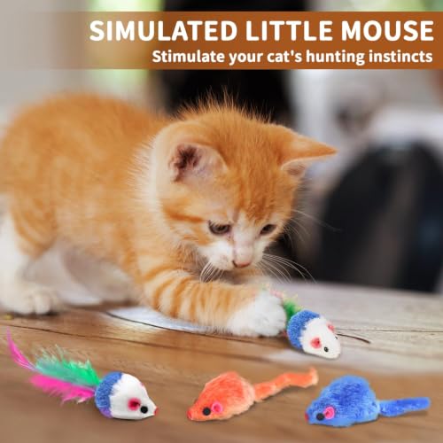 iCAGY 25 Pcs Cat Toys Set, Cat Cube Tunnel Toy for Indoor Cats, Kittens | Interactive Variety Pack, Cat Cube Tunnel, Feather Golf, Mice, Springs, Balls, Noise Toys - Rainbow/Colorful