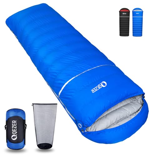 Down Sleeping Bag for Adults, 600 Fill Power Ultralight Backpacking | 600 Fill Power Down,Compact Carry,Ultralight Trail Use,Camping Hiking Backpacking,Cold and Warm Weather Use - color: 500g Down Filling-RoyalBlue