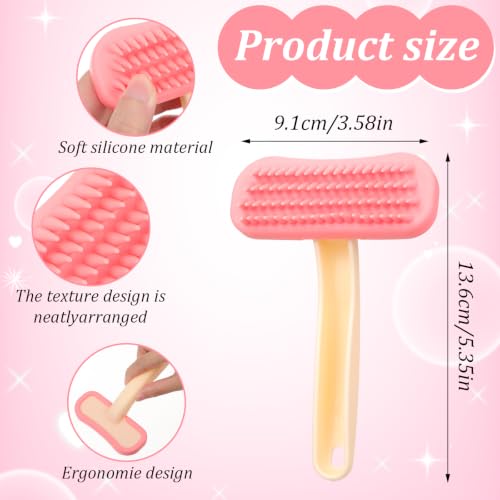 2Pcs Soft Silicone Small Animal Massage Comb Rabbit Brush | Practical Bunny Brush for Grooming, Bunny Grooming Kit, Small Pets Brushes for Rabbits, Cats, Dogs, Kittens & Puppies