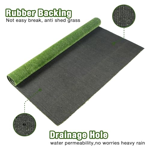 GLOBREEN Grass Pad for Dog Large Size - 2FTx6FT Dog Potty Training Turf | High Drainage, Indoor Outdoor Pets Pee Fake Grass Runner Rug for Balcony Patio Yard Deck Pools Walkway, 8mm Low Pile - size: 2FTX6FT