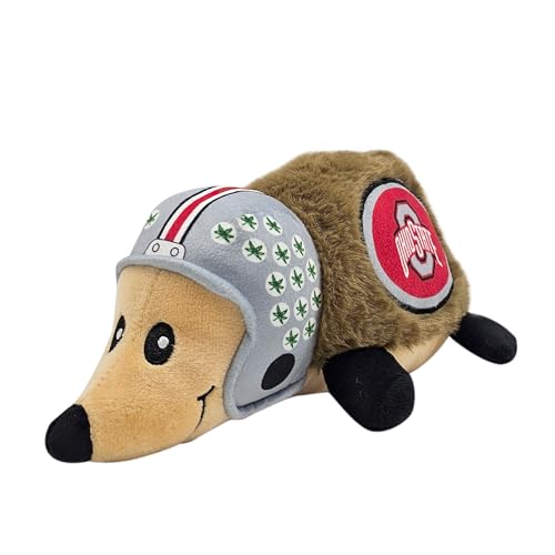 NCAA Ohio State Buckeyes Plush Hedgehog Toy for Dogs & Cats, Cool Soft Pet Toy for Fun and Interactive Play, Dog Chew Toy with Squeaker, Licensed Hot Pet Toy - color: Ohio State Buckeyes