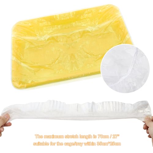 40 Pcs Disposable Small Animal Cage Liners Elastic Plastic Toilet Film | Toilet Pad Paper, Rabbit Hamster Toilet Film Cover, Pet Dust Cover, Cage Liners for Small Animals, Hamster Tray Liner