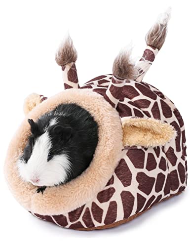 JanYoo Hamster Guinea Pig Supplies Bed Accessories House Hedgehog Cage Supplies Chinchilla Ferret Rat Gerbil (S,Giraffe) - color: 1-Giraffe, size: S