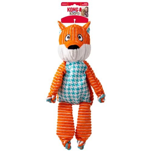 KONG Floppy Knots - Durable No‑Stuffing Squeaky Rope & Plush Dog Toy - for Teething, Playing (Fox, Extra Large) - color: Fox, size: Extra Large