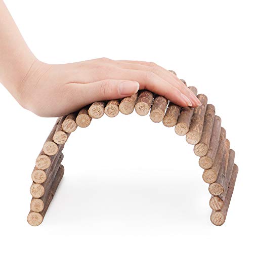 Niteangel Wooden Ladder Bridge, Hamster Mouse Rat Rodents Toy, Small Animal Chew Toy (11.8" x 4.7") - size: 11.8" x 4.7"