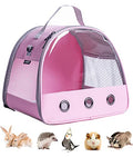 Guinea Pig Carrier, Small Animal Bird Rabbit Turtle Carrier Bag, African Hedgehog Portable Travel Carrier Outdoor Hangbag, Bird Rabbit Guinea Pig Squirrel Carrier - color: Pink