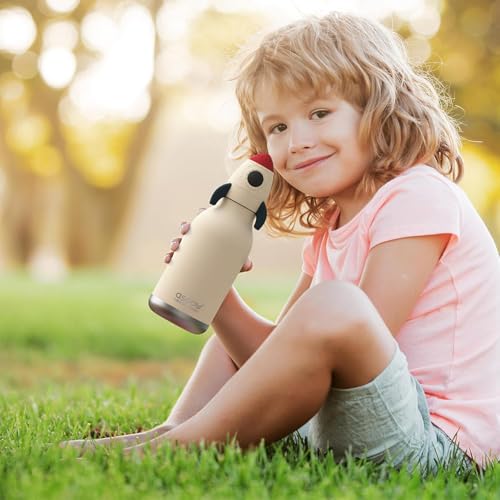 asobu Bestie Bottle Insulated Stainless Steel Water Bottle with Detachable Soft Animal Head Fun Drinking For Kids and Teens with Flexible Reusable Straw 16 Ounce - color: Rocket Bottle