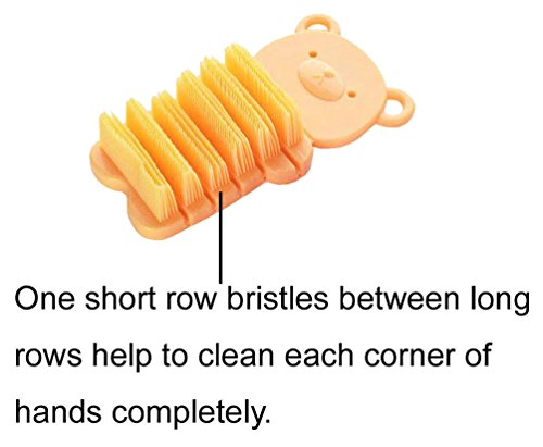 Baby Nail Brush, Kids Nail Scrubber Brush, Toddler Scrub, Yellow | Finger Nails Scrub Brush for Cleaning Fingernails Dirt Cleaner, Soft Bristle, For Baby Children, Cute Animal Bear Style - color: Yellow