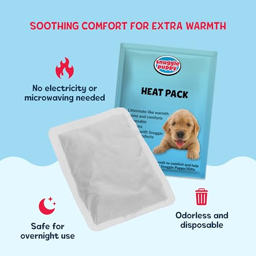 Snuggle Puppy Replacement Heat Packs for Dogs (6 Count) - Disposable Pet Comfort Warmers for Puppy Anxiety Relief - Odorless, Non-Toxic, All Natural - Fits All Snuggle Puppy Styles - size: (Pack of 6)
