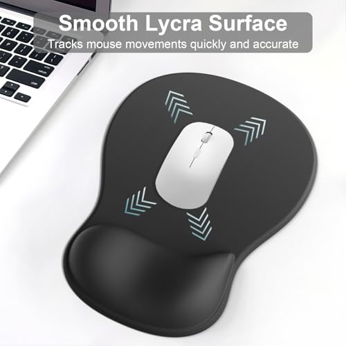Ergonomic Mouse Pad with Wrist Rest and Keyboard Wrist Rest, Gel Mousepad | Wrist Rest for Computer Keyboard, Pain Relief, Non-Slip PU Base, Gel Mouse Pad with Wrist Support for Gaming, Office - color: Black
