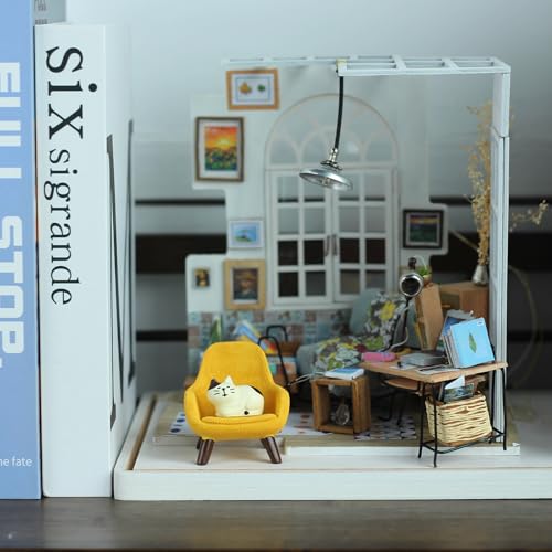 Mevodeata Cute Mini Cat Figurine with Small Sofa Resin Cat Figure for Office Home Decor - Cute Cat Gift for Cat Lovers (Yellow Sofa) - color: Little Cat-yellow