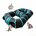 8-Shaped Cat Tunnel Toy Interactive Foldable Playhouse Maze Toys for Cats, Kittens, Rabbits & Small Pets with Playing Balls Collapsible Play Tube for Indoor Fun & Exercise (Blue) - color: Blue
