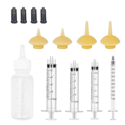 Pet Feeding Bottle and Syringes with Nipples for Small Cat Dog Animals (Model 2) - size: model2