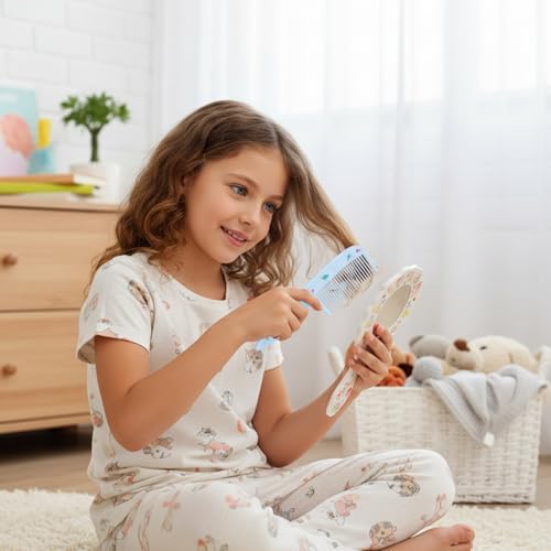 LIQWEI 4Pcs Cute Toddler Hair Comb Set, Baby Hair Combs, Combs for Kids Hairs Brush Set for Girls Boys, Mini Comb Rat Tail Hairing Styling for Toddler Child's Hairs Travel (Style B)