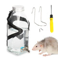 Hamster & Parrot Bird Automatic Drinking Device, Chinchilla & Bunny Rabbit No Drip Chew Proof Glass Water Bottle (Spout-Silver)