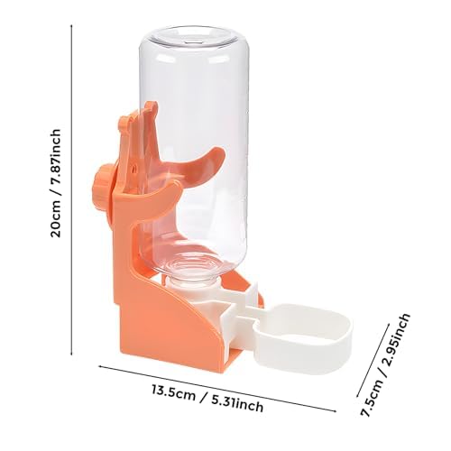 17oz Hanging Rabbit Water Bottle, No-Leak Automatic Pet Water Dispenser for Bunny, Guinea Pig, Chinchilla, Hedgehog, Ferret,Orange - color: Oranage