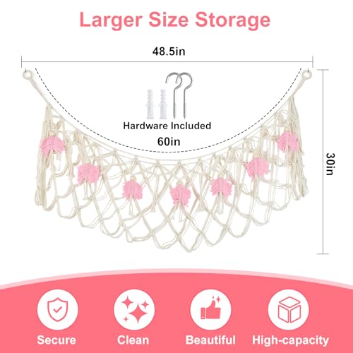 Stuffed Animal Storage Hammock,Large Stuffed Animal Net Or Hammock Wall Hanging Net, Plushie Net, Storage Hanging Organizer