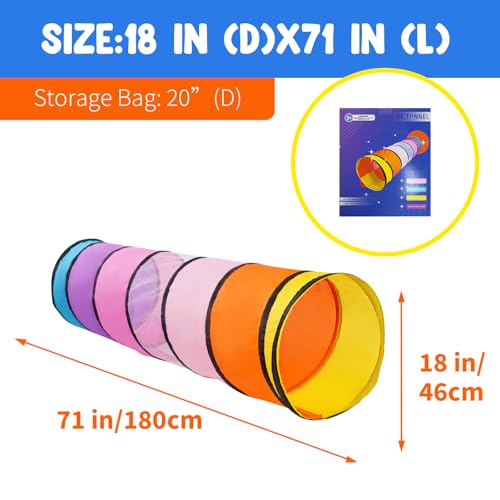 Kids Play Tunnel for Toddlers,Pop Up Crawl Through Tunnel Play Tent for Baby Infant Children or Pet,Indoor & Outdoor Toys for Boy and Girl Backyard Playset - style: Rainbow Tunnel